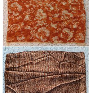 Set of Two Hand-Rolled Silk Blend Scarves  (Made in Japan) | 5 for $25